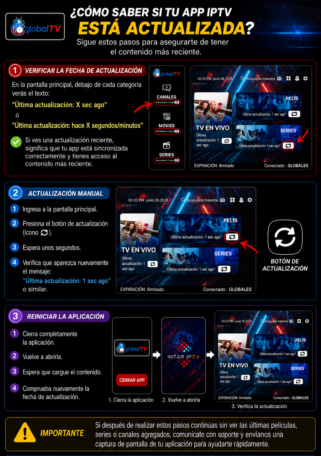 Cómo verificar la actualización de la app